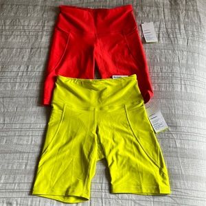 2 pairs Old Navy Powersoft Bermuda shorts, yellow & orange, small, NWT